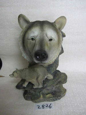 樹脂陶瓷狼頭工藝品 神秘造型與工藝傳承的結(jié)合